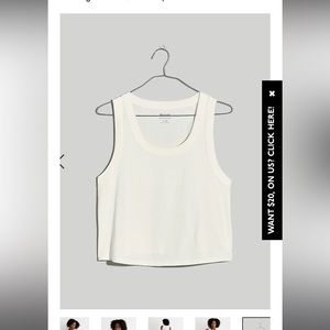 Madewell Softfade Cotton Boxy-Crop Tank in Lighthouse - M